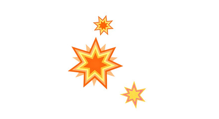 Illustration of a cartoon of stars creates a fun and playful comic effect, isolated on transparent background, perfect for adding a pop of color