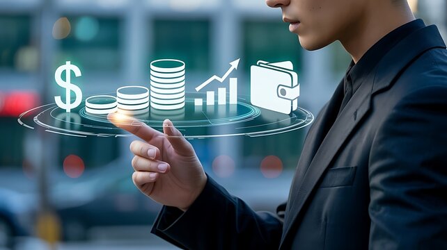 Business growth finance digital interface image
