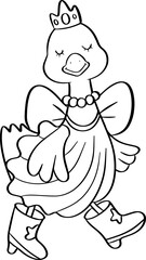 Princess goose Halloween costume Line Art
