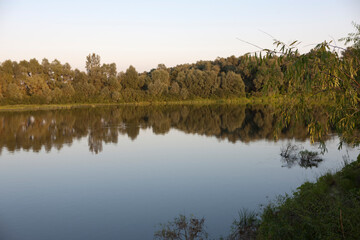 Ukraine Kyiv region autumn landscape with water
