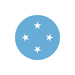 Federated States of Micronesia Round Flag Button badge icon. Federated States of Micronesia flag for independence day celebration Png on transparent background.