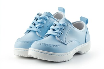 Adorable light blue baby shoes. Perfect for websites, blogs, and kids' fashion publications. Ideal for showcasing products or creating a cute, delicate style.