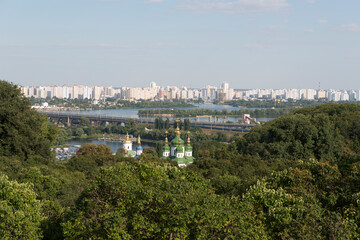 Ukraine Kyiv city view on a cloudy spring day