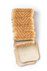 Sliced of White Bread isolated on white background