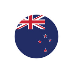 New Zealand Flag Button. Round New Zealand flag icon. New Zealand flag badge Vector for independence day celebration Png on transparent background..eps