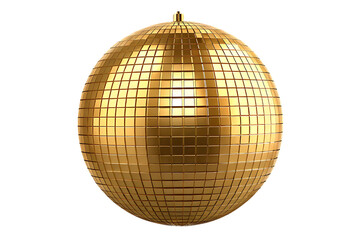 Fototapeta premium Golden Disco Ball Glittering with Reflected Light a Symbol of Party Celebration and Festive Atmosphere on Black Background