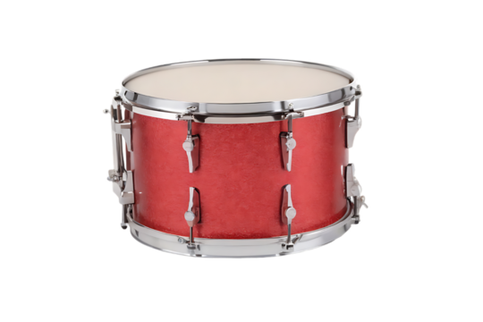 Red Sparkle Tom Drum Isolated on Black Background Musical Instrument for Percussion and Drum Set Performance Studio Shot