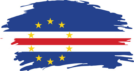 grunge brush stroke flag of cape verde isolated on white background, artistic representation of national pride


