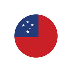 Samoa Flag Button. Round Samoa flag icon. Samoa flag badge Vector for independence day celebration Png on transparent background..eps
