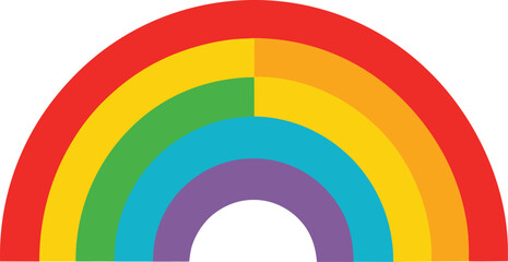Obraz premium Vibrant Rainbow Illustration Colorful Arc of Hope and Joy
