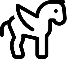 Minimalist Line Art Pegasus Horse Flying Winged Creature Mythological Icon