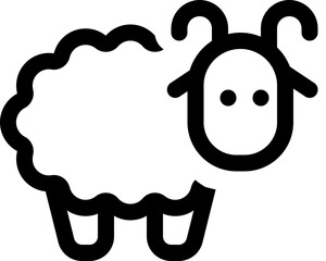 Simple Outline Sheep Animal Farm Mammal Line Icon Graphic