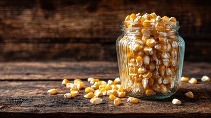 Corn jar spills abundance rustic charm