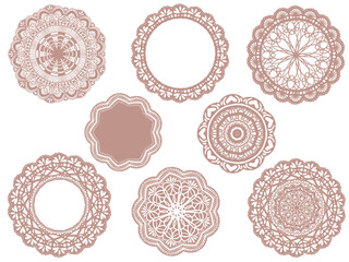 繊細でかわいい円形レースのイラスト