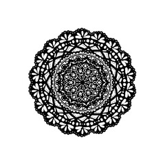 繊細でかわいい円形レースのイラスト