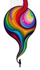 create an abstract image with a gradient background featuring curved lines that resemble visual wave pools