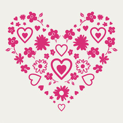folklore flower heart print d...