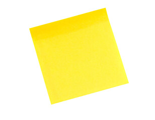 Single Yellow Sticky Note (Angled) isolated on white or transparent png

