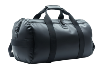 Sleek dark duffel bag for gym travel weekend getaway stylish gear bag with zipper and fabric handle