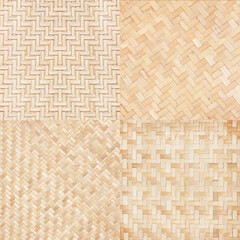close up woven bamboo pattern texture background