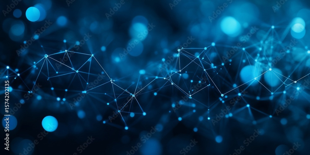 Poster Abstract Networking Concept Interconnected Data Points and Line Networks in a Digital Space