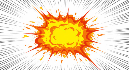 Abstract comic explosion effect with lightning burst