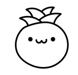 funny pineapple cartoon vector art on white background