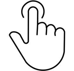 Obraz premium hand push button icon on white background