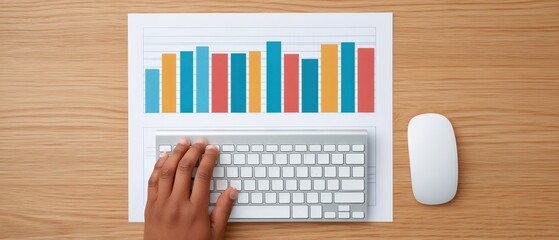 Analyzing business performance metrics through data visualization office environment infographic professional perspective insights for growth