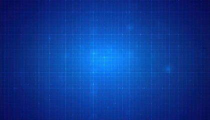 blue abstract digital grid with intersecting lines, glowing flares, and high-tech depth in futuristic virtual space