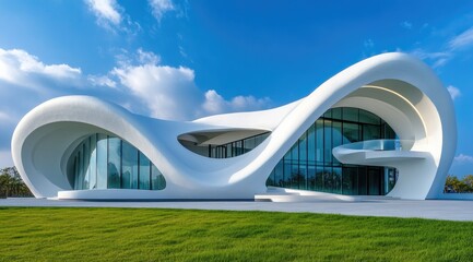 Modern, white, organic architecture