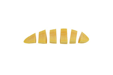 mango slices isolated on transparent background.