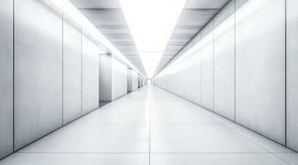 Long, white corridor
