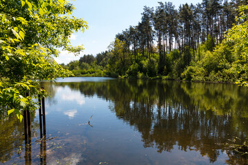 Ukraine Kyiv region landscape on a sunny autumn day