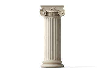 Obraz premium Classical Column Architectural Detail Against a White Background