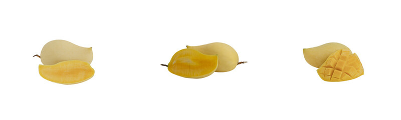 fresh mangoes isolated on transparent background