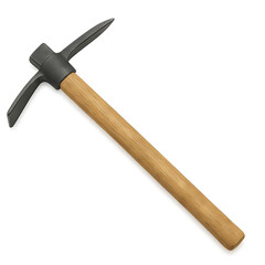 Sleek Pickaxe with Bamboo Handle Design