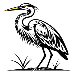 Fototapeta premium Heron Vector Illustration – Elegant Bird Logo Design