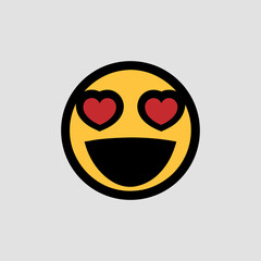 Heart‑Eyes Emoji – Love Reaction Vector Icon