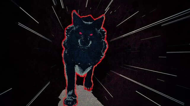 Cartoon wolf running