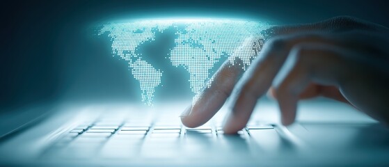 Digital interaction global connectivity visual data representation modern office close-up technology and innovation in the digital age