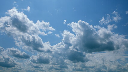 A Beautiful Cloudy Sky that features a stunning Blue Background, creating a serene ambiance