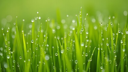 green grass with dew