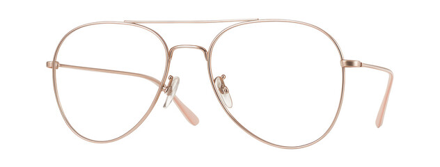 Thin wire aviator frames in rose gold finish
