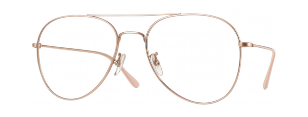Thin wire aviator frames in rose gold finish