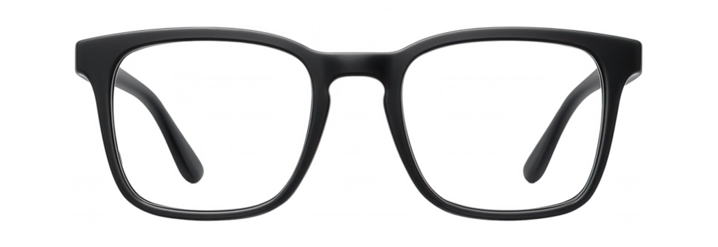 Minimalist black frames with a subtle matte finish