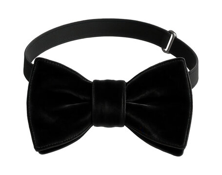 Hand-sewn velvet bow tie with adjustable strap and hook fastening