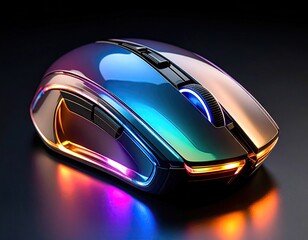 Colorful futuristic computer mouse
