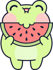 Frog with Watermelon