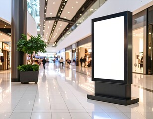 Empty billboard in a shopping mall